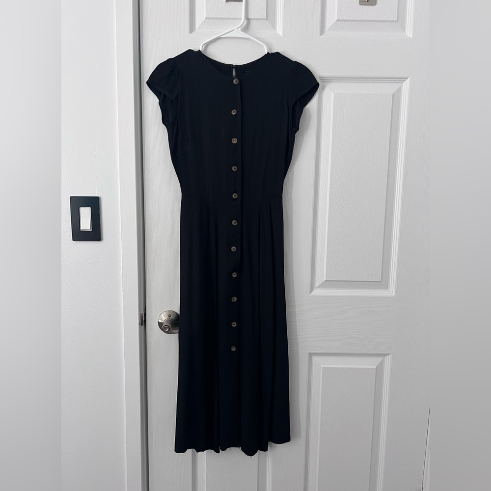 Reformation Black Button-Down Dress 0